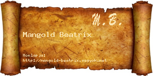 Mangold Beatrix névjegykártya